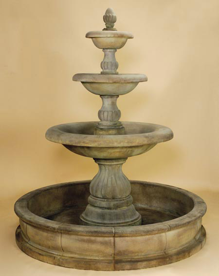 Large Cast Stone Fountain with Pool